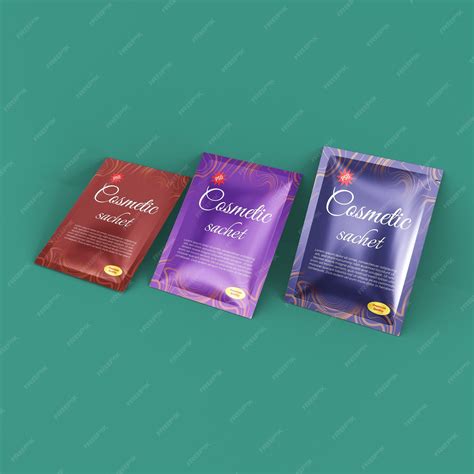 Premium PSD | Cosmetic sachet mockup PSD