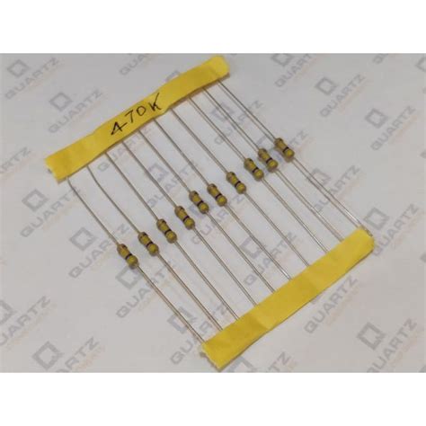 470K Ohm, 1/4 Watt Resistor (Pack of 10) - Buy 470K Ohm Resistor Online ...