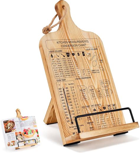 Book Stand Holder, Wooden Recipe Book Stand, Cookbook Stand for Kitchen ...