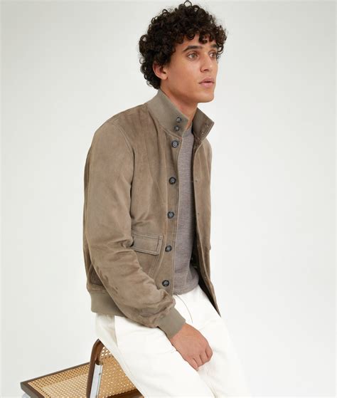 Unlined Bomber Jacket in Suede – ETIQL