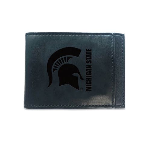 Black Michigan State Spartans Hybrid Leather Front Pocket Bi-Fold ...
