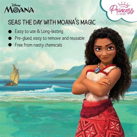 Princess by RENEE Disney Moana’s Stick On Nails, For Preteens, Pack of ...