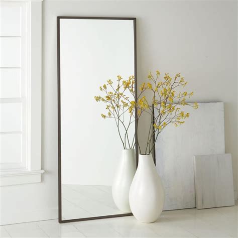 West Elm Black Metal Framed Floor Mirror - AptDeco