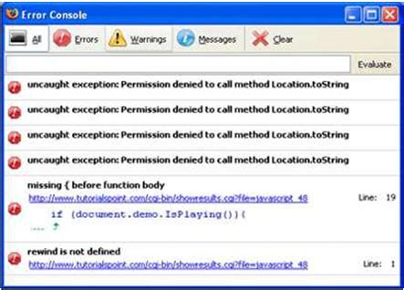 Image result for JavaScript Error Messages