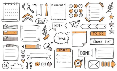 Bullet journal élément dessiné à la main | Vecteur Premium