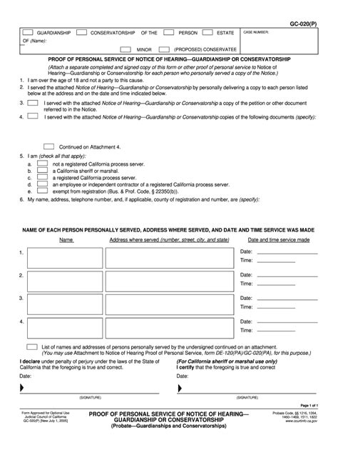 2005-2026 Form CA GC-020(P) - Blank Fillable Template | Fill Out, Print ...
