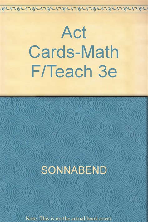 Buy Act Cards-Math F/Teach 3e Book Online at Low Prices in India | Act ...