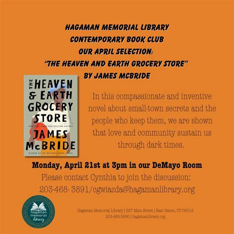 Apr 21 | Hagaman Library's Contemporary Book Club: "The Heaven and ...