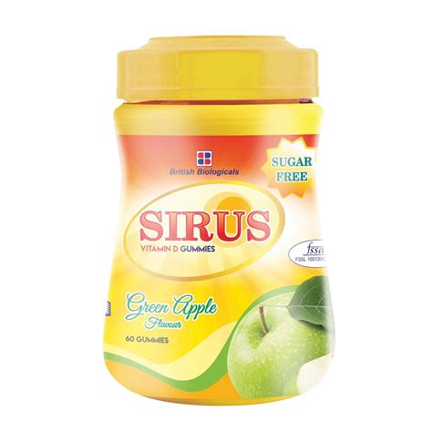 Sirus Vitamin D Sugar Free Green Apple Flavour, 60 Gummies – ClickOnCare