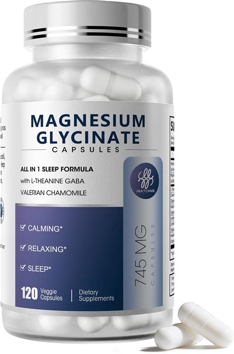 IMATCHME Magnesium Glycinate 850mg Capsules with L-Theanine, India | Ubuy