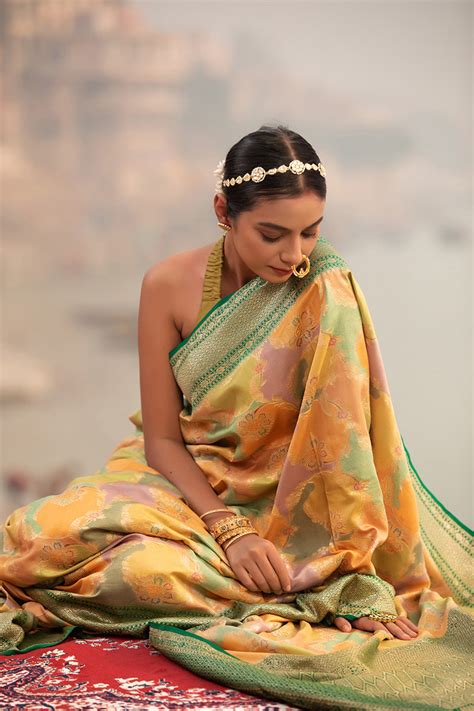 Rangkat Handwoven Chiniya Silk Saree – Chinaya Banaras