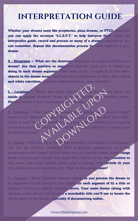 S.L.E.P.T. DREAM MAP PDF - DIGITAL DOWNLOAD