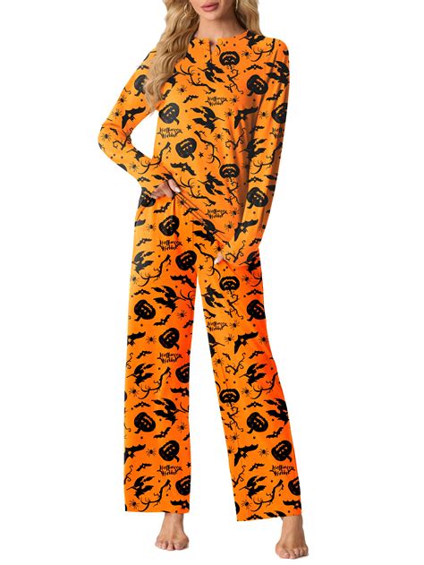 MINTREUS Couple Halloween Pajama Sets Soft PJs Sets for Couples/Women ...