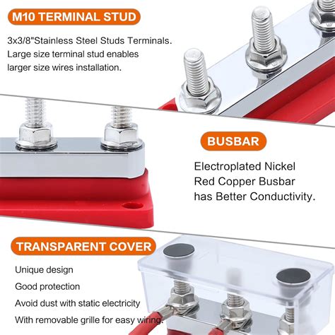AMOMD 2pcs 600A Bus Bar 3 Stud (3/8 inch) M10 High Current India | Ubuy