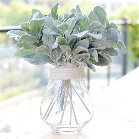 Windfall Artificial Flocked Lambs Ear Spray for Home Wedding India | Ubuy