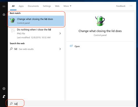 Bildergebnis für close lid sleep windows 10