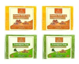 Buy Khadi Pure Chandan Haldi & Lemongrass Soap, 125 ml (Pack of 4 ...