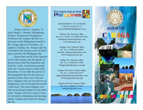 MJ Surigao del sur brochure Surigao City, Enchanted River, Butuan City ...
