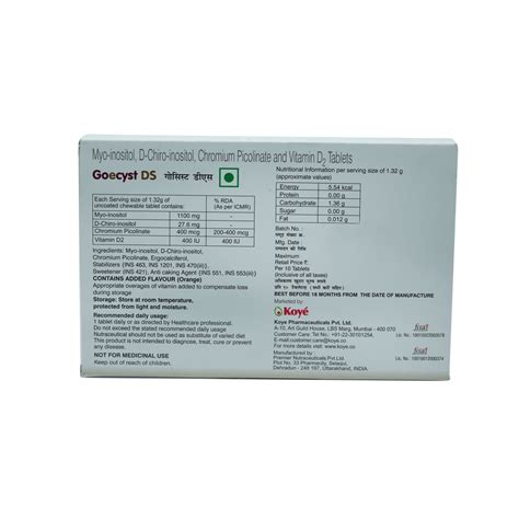 GOECYST DS TABLETS 10'S Price, Uses, Side Effects, Composition - Apollo ...