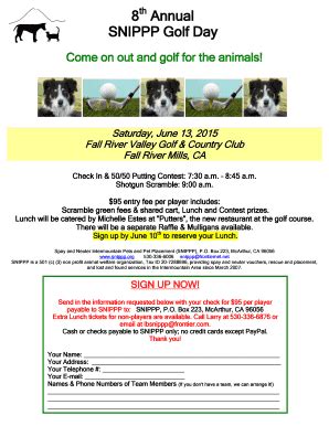 Fillable Online fallrivervalleycc SNIPPP Golf 2015 Player Sign-up FORM ...