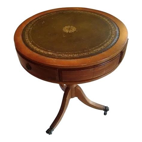 Incredible Photos Of Antique Round Table With Leather Top Photos | Veralexa
