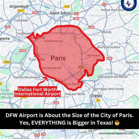 Texas Happens | Did you know DFW Airport is nearly the size of Paris ...