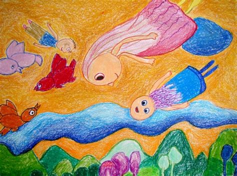 《我飞了》/少儿绘画作品/儿童画/网络美术馆_中国少儿美术教育网