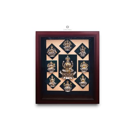 925 Silver Gold Polished Ashta Lakshmi Set Photo Frame - Silver Palace