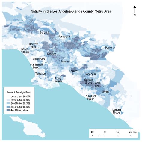 Percent of Population in the Orange County and Los Angeles Metro Area ...