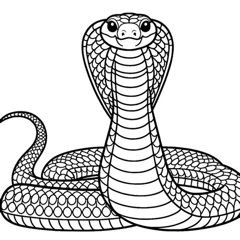 King Cobra Snake Colouring Pages