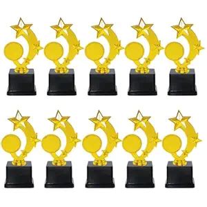Spellbale Golden Trophy Pack of 10 for Events, Functions, Award (T-18 ...