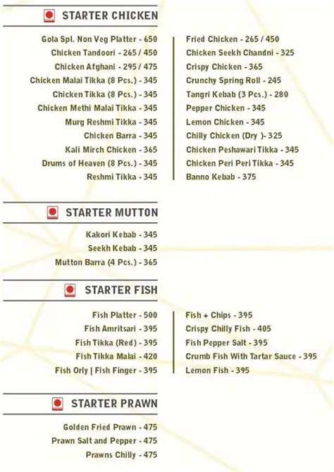 Menu at Gola Sizzlers Rdc, Ghaziabad