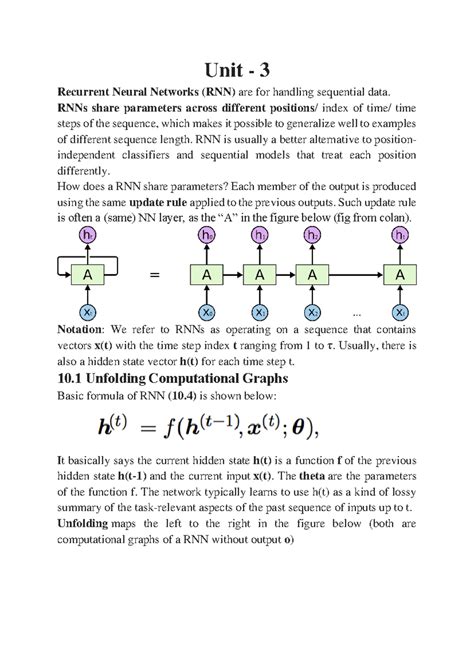 Unit 3 - unit 3 - Unit - 3 Recurrent Neural Networks (RNN) are for ...