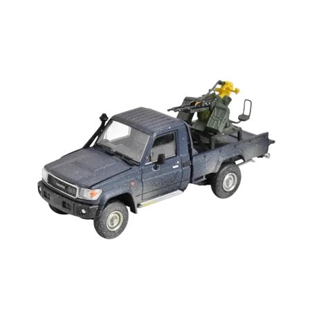 Hobby Fans 1:64 Toyota Land Cruiser LC79 Blue Pickup with Anti-Aircraf ...