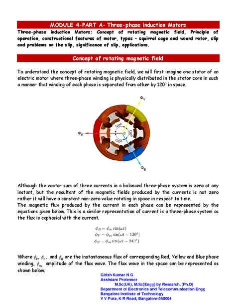 BEE Module 4 Notes: Three-Phase Induction Motors & Generators - Studocu