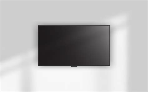Premium Vector | 4k tv hanging on the wall.