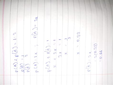 A is random event .p(A):p(A)dash =1:2 then find p(A) dash - Brainly.in