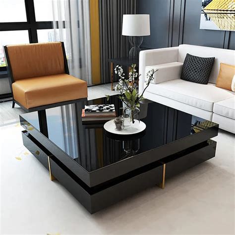 Buy Black Coffee Table | PU Paint Finish – Heera Moti