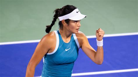 Emma Raducanu claims 6-4 6-2 victory over Maria Sakkari at Dubai ...