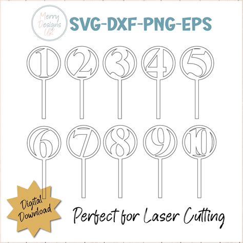 Buy Table Number Sticks SVG Bundle PNG DXF Wedding Table Numbers ...