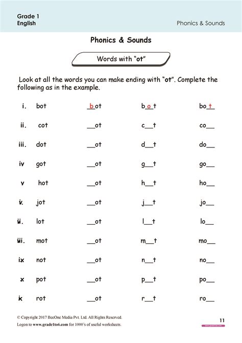Free Printable Phonics Worksheets