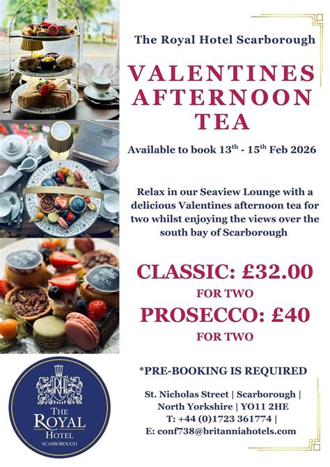 Valentines Afternoon Tea, St Nicholas Street, YO11 2HE Scarborough ...