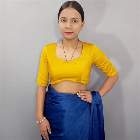Buy Stylish Golden Blouses for Women Online | Custom Fit – StitchMe