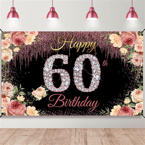 Amazon.com : 60th Birthday Decorations for Women Men, Happy 60th ...