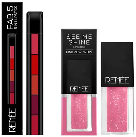Buy RENEE Fab 5 Matte Finish 5 in 1 Lipstick 7.5g & See Me Shine Lip ...