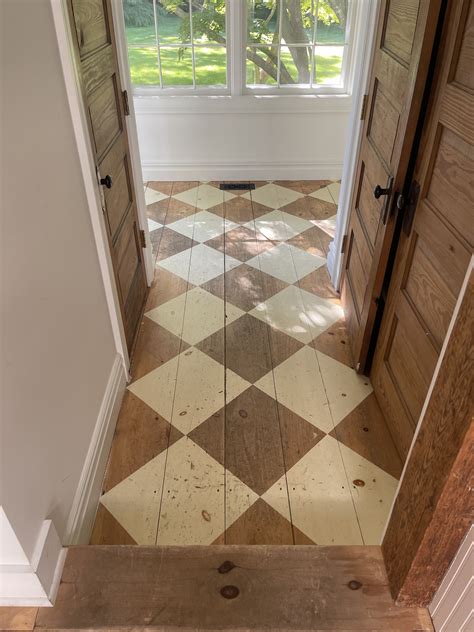 Checkered Tile Flooring in a Cozy Cottage
