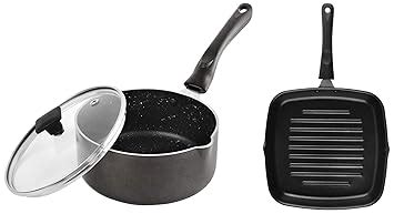 Buy Cello Induction Base Aluminium Non Stick Sauce/Milk Pan, Black, 1 ...