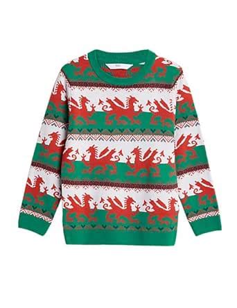 Marks & Spencer Mini Me Welsh Christmas Jumper T887074N Multicolor (5-6 ...
