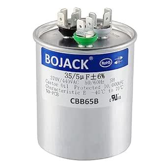 BOJACK 97F9899 35+5uF 35 MFD 440V Upgraded Replacement Round Capacitor ...