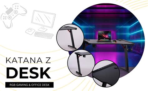 KATANA Z Desk | RGB Office & Gaming Desk with Remote-Controlled LED ...